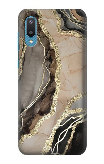 W3700 Marble Gold Graphic Printed Hard Case and Leather Flip Case For Samsung Galaxy A04, Galaxy A02, M02
