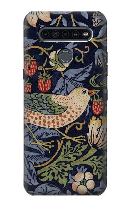W3791 William Morris Strawberry Thief Fabric Hard Case and Leather Flip Case For LG K41S