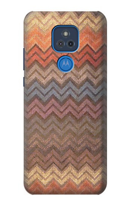 W3752 Zigzag Fabric Pattern Graphic Printed Hard Case and Leather Flip Case For Motorola Moto G Play (2021)