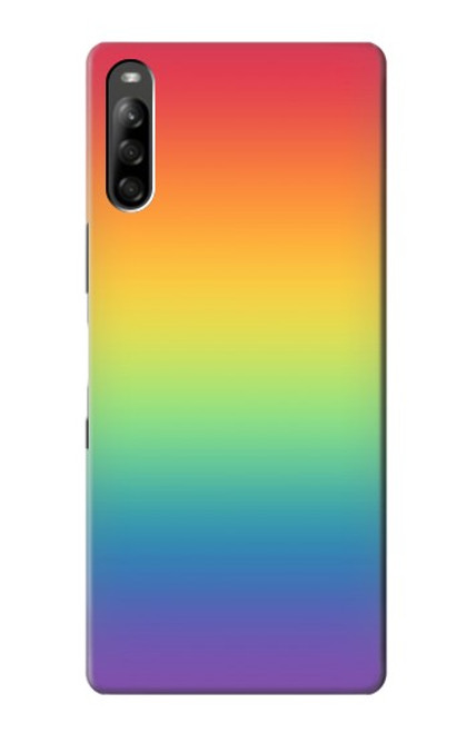 W3698 LGBT Gradient Pride Flag Hard Case and Leather Flip Case For Sony Xperia L5