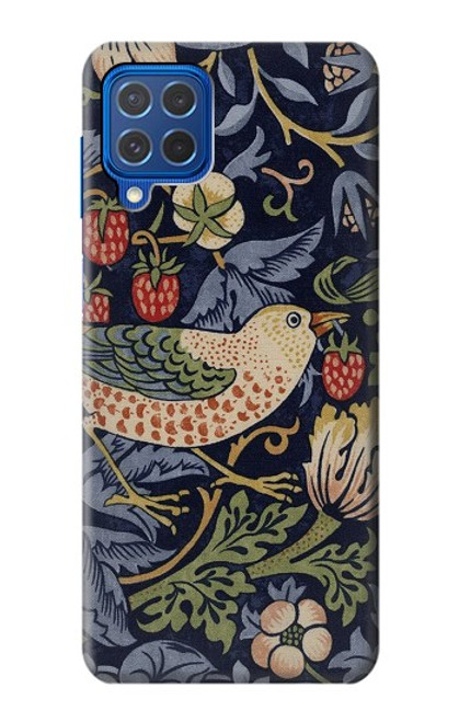 W3791 William Morris Strawberry Thief Fabric Hard Case and Leather Flip Case For Samsung Galaxy M62