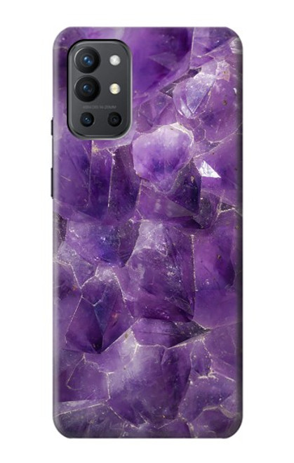 W3713 Purple Quartz Amethyst Graphic Printed Hard Case and Leather Flip Case For OnePlus 9R