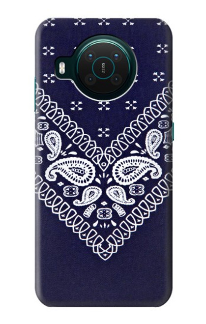 W3357 Navy Blue Bandana Pattern Hard Case and Leather Flip Case For Nokia X10