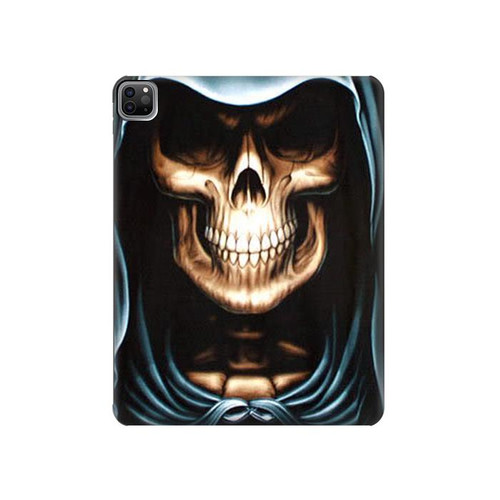 W0225 Skull Grim Reaper Tablet Hard Case For iPad Pro 12.9 (2022, 2021, 2020, 2018), Air 13 (2024)