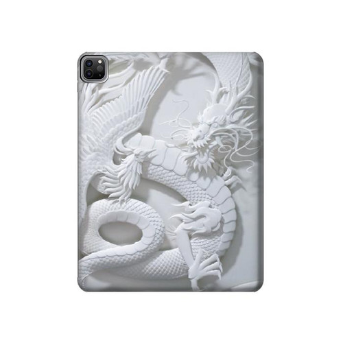 W0386 Dragon Carving Tablet Hard Case For iPad Pro 12.9 (2022,2021,2020,2018, 3rd, 4th, 5th, 6th)