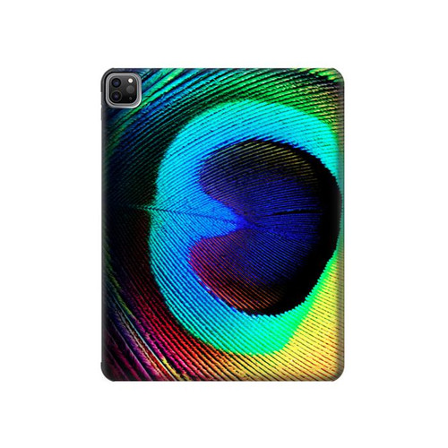 W0511 Peacock Tablet Hard Case For iPad Pro 12.9 (2022, 2021, 2020, 2018), Air 13 (2024)