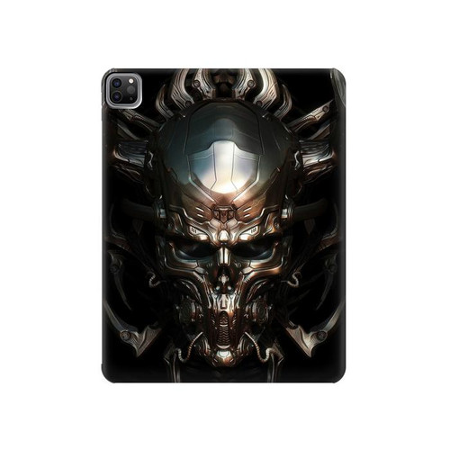 W1027 Hardcore Metal Skull Tablet Hard Case For iPad Pro 12.9 (2022,2021,2020,2018, 3rd, 4th, 5th, 6th)