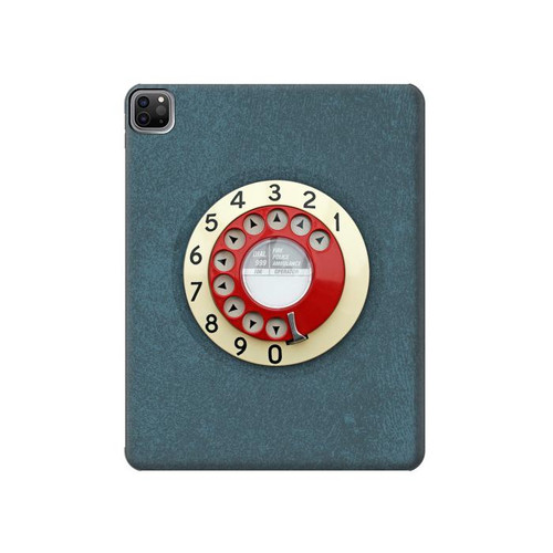 W1968 Rotary Dial Telephone Tablet Hard Case For iPad Pro 12.9 (2022,2021,2020,2018, 3rd, 4th, 5th, 6th)