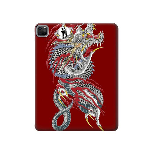 W2104 Yakuza Dragon Tattoo Tablet Hard Case For iPad Pro 12.9 (2022, 2021, 2020, 2018), Air 13 (2024)