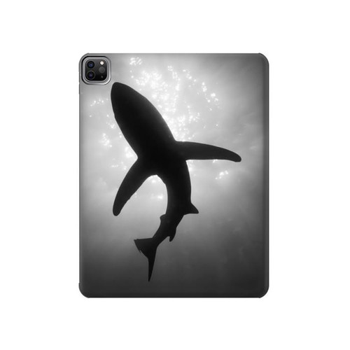 W2367 Shark Monochrome Tablet Hard Case For iPad Pro 12.9 (2022,2021,2020,2018, 3rd, 4th, 5th, 6th)