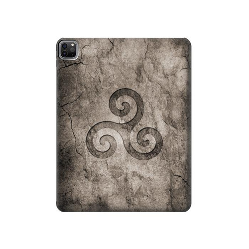 W2892 Triskele Symbol Stone Texture Tablet Hard Case For iPad Pro 12.9 (2022,2021,2020,2018, 3rd, 4th, 5th, 6th)
