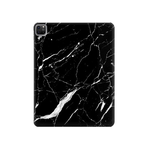 W2895 Black Marble Graphic Printed Tablet Hard Case For iPad Pro 12.9 (2022,2021,2020,2018, 3rd, 4th, 5th, 6th)