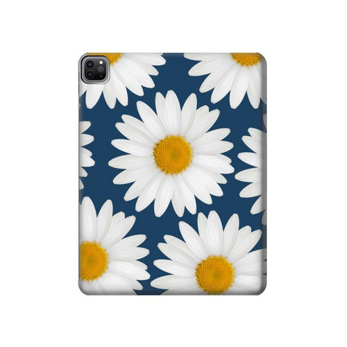 W3009 Daisy Blue Tablet Hard Case For iPad Pro 12.9 (2022,2021,2020,2018, 3rd, 4th, 5th, 6th)