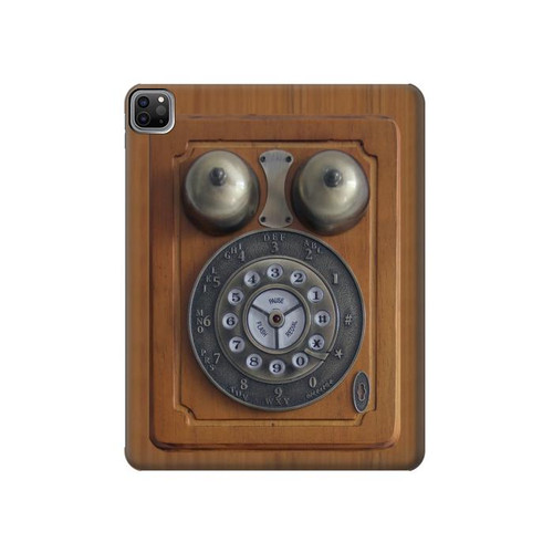 W3146 Antique Wall Retro Dial Phone Tablet Hard Case For iPad Pro 12.9 (2022,2021,2020,2018, 3rd, 4th, 5th, 6th)