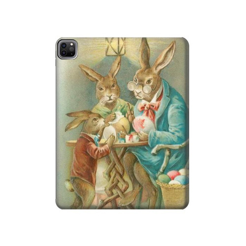 W3164 Easter Rabbit Family Tablet Hard Case For iPad Pro 12.9 (2022,2021,2020,2018, 3rd, 4th, 5th, 6th)