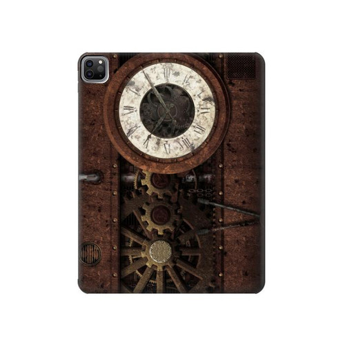 W3221 Steampunk Clock Gears Tablet Hard Case For iPad Pro 12.9 (2022,2021,2020,2018, 3rd, 4th, 5th, 6th)