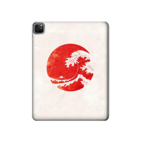 W3237 Waves Japan Flag Tablet Hard Case For iPad Pro 12.9 (2022,2021,2020,2018, 3rd, 4th, 5th, 6th)