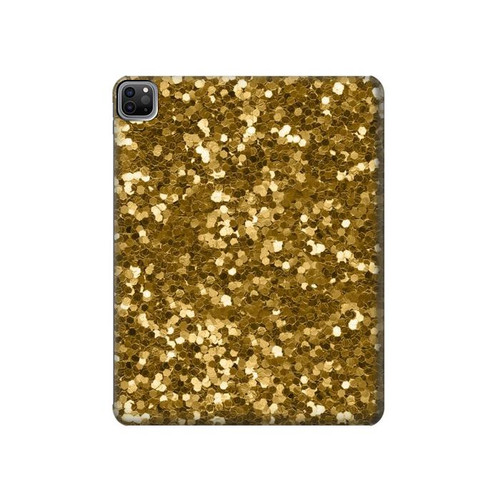 W3388 Gold Glitter Graphic Print Tablet Hard Case For iPad Pro 12.9 (2022,2021,2020,2018, 3rd, 4th, 5th, 6th)