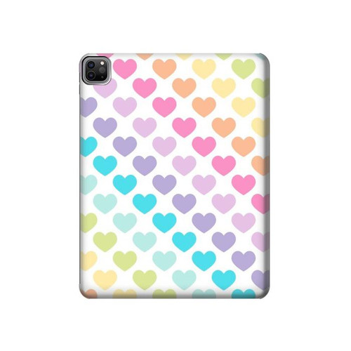 W3499 Colorful Heart Pattern Tablet Hard Case For iPad Pro 12.9 (2022,2021,2020,2018, 3rd, 4th, 5th, 6th)