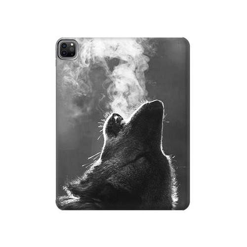 W3505 Wolf Howling Tablet Hard Case For iPad Pro 12.9 (2022, 2021, 2020, 2018), Air 13 (2024)