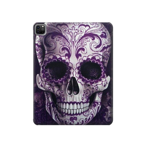 W3582 Purple Sugar Skull Tablet Hard Case For iPad Pro 12.9 (2022, 2021, 2020, 2018), Air 13 (2024)