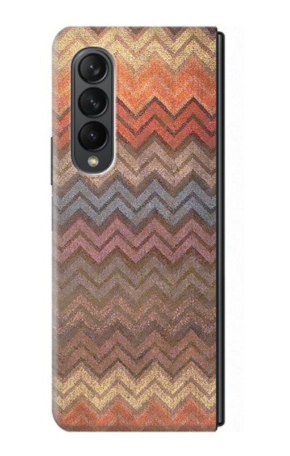 W3752 Zigzag Fabric Pattern Graphic Printed Hard Case For Samsung Galaxy Z Fold 3 5G