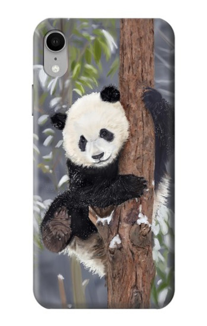 W3793 Cute Baby Panda Snow Painting Hard Case and Leather Flip Case For iPhone XR