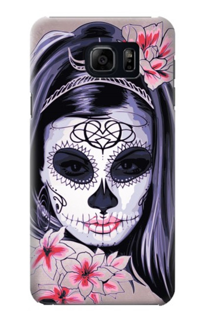 W3821 Sugar Skull Steam Punk Girl Gothic Hard Case and Leather Flip Case For Samsung Galaxy S6 Edge Plus