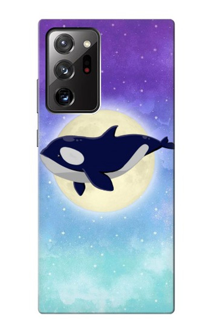 W3807 Killer Whale Orca Moon Pastel Fantasy Hard Case and Leather Flip Case For Samsung Galaxy Note 20 Ultra, Ultra 5G