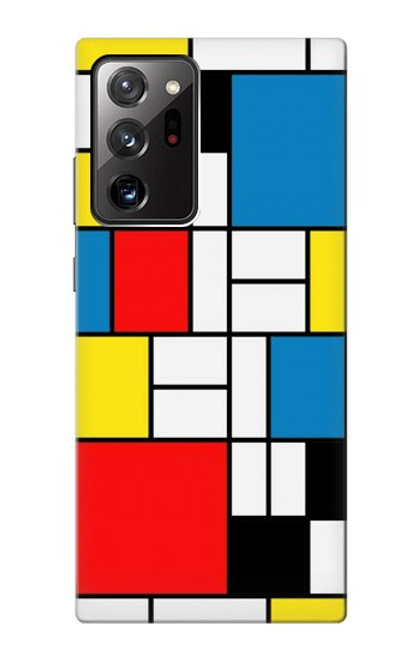 W3814 Piet Mondrian Line Art Composition Hard Case and Leather Flip Case For Samsung Galaxy Note 20 Ultra, Ultra 5G