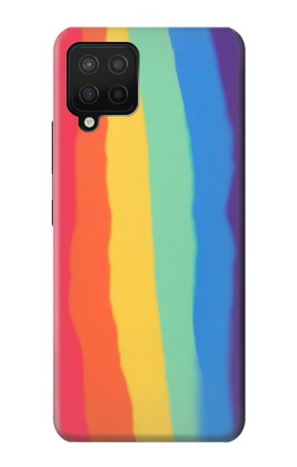 W3799 Cute Vertical Watercolor Rainbow Hard Case and Leather Flip Case For Samsung Galaxy A12