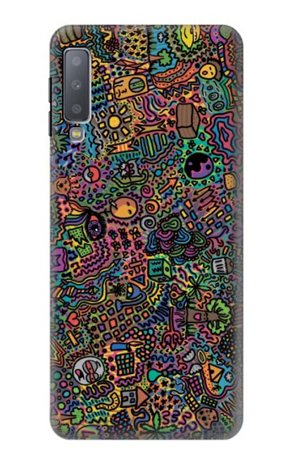 W3815 Psychedelic Art Hard Case and Leather Flip Case For Samsung Galaxy A7 (2018)