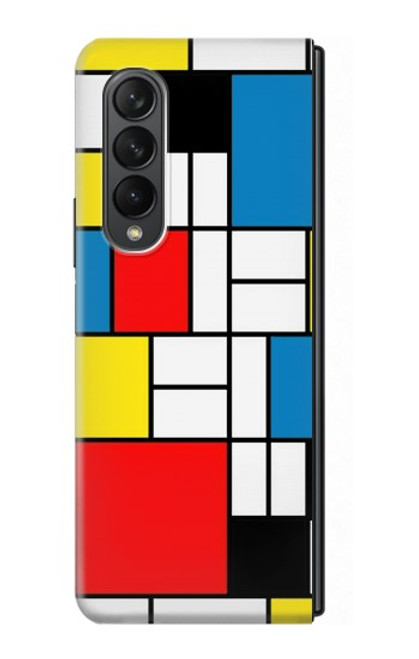 W3814 Piet Mondrian Line Art Composition Hard Case For Samsung Galaxy Z Fold 3 5G