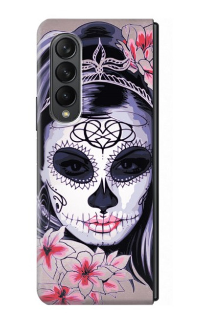 W3821 Sugar Skull Steam Punk Girl Gothic Hard Case For Samsung Galaxy Z Fold 3 5G