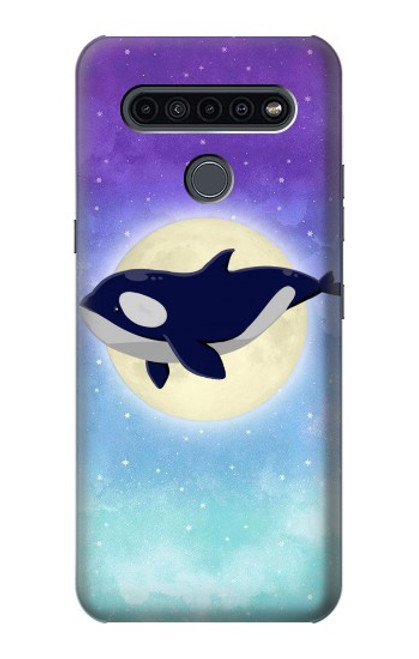 W3807 Killer Whale Orca Moon Pastel Fantasy Hard Case and Leather Flip Case For LG K41S