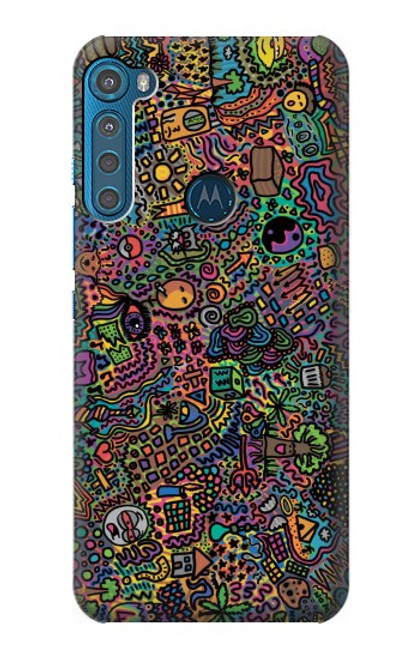 W3815 Psychedelic Art Hard Case and Leather Flip Case For Motorola One Fusion+