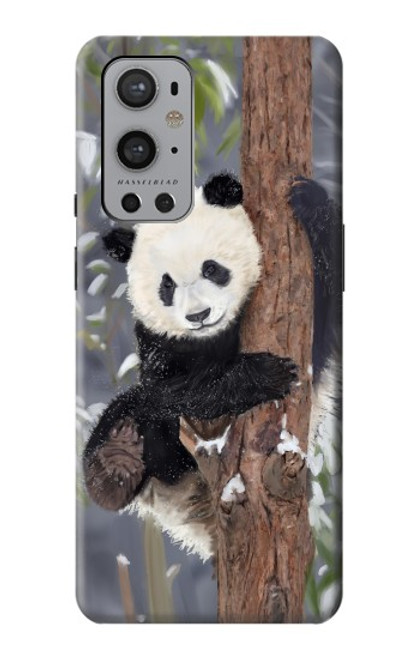 W3793 Cute Baby Panda Snow Painting Hard Case and Leather Flip Case For OnePlus 9 Pro