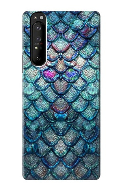 W3809 Mermaid Fish Scale Hard Case and Leather Flip Case For Sony Xperia 1 III