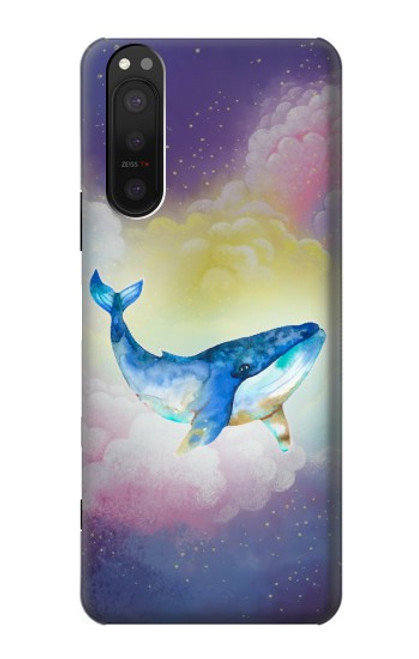 W3802 Dream Whale Pastel Fantasy Hard Case and Leather Flip Case For Sony Xperia 5 II
