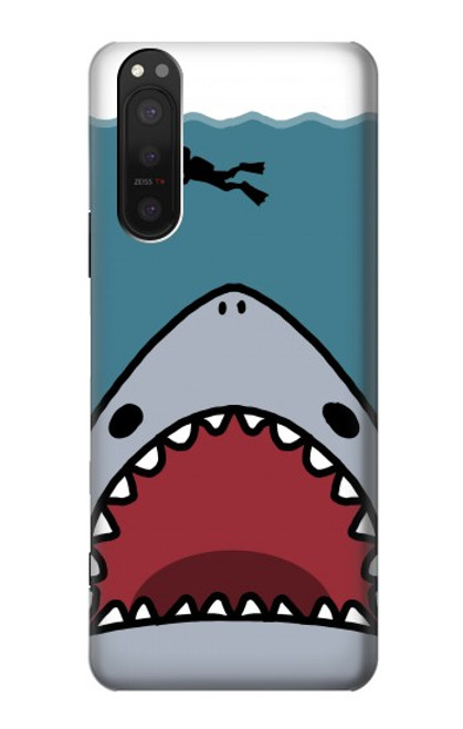 W3825 Cartoon Shark Sea Diving Hard Case and Leather Flip Case For Sony Xperia 5 II