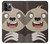 W3855 Sloth Face Cartoon Hard Case and Leather Flip Case For iPhone 11 Pro