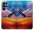 W3841 Bald Eagle Flying Colorful Sky Hard Case and Leather Flip Case For Samsung Galaxy S22 Ultra