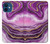 W3896 Purple Marble Gold Streaks Hard Case and Leather Flip Case For iPhone 12 mini