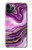 W3896 Purple Marble Gold Streaks Hard Case and Leather Flip Case For iPhone 11 Pro