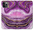 W3896 Purple Marble Gold Streaks Hard Case and Leather Flip Case For iPhone 11 Pro