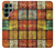 W3861 Colorful Container Block Hard Case and Leather Flip Case For Samsung Galaxy S22 Ultra