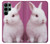 W3870 Cute Baby Bunny Hard Case and Leather Flip Case For Samsung Galaxy S22 Ultra