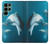 W3878 Dolphin Hard Case and Leather Flip Case For Samsung Galaxy S22 Ultra