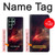 W3897 Red Nebula Space Hard Case and Leather Flip Case For Samsung Galaxy S22 Ultra