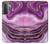 W3896 Purple Marble Gold Streaks Hard Case and Leather Flip Case For Samsung Galaxy S21 5G